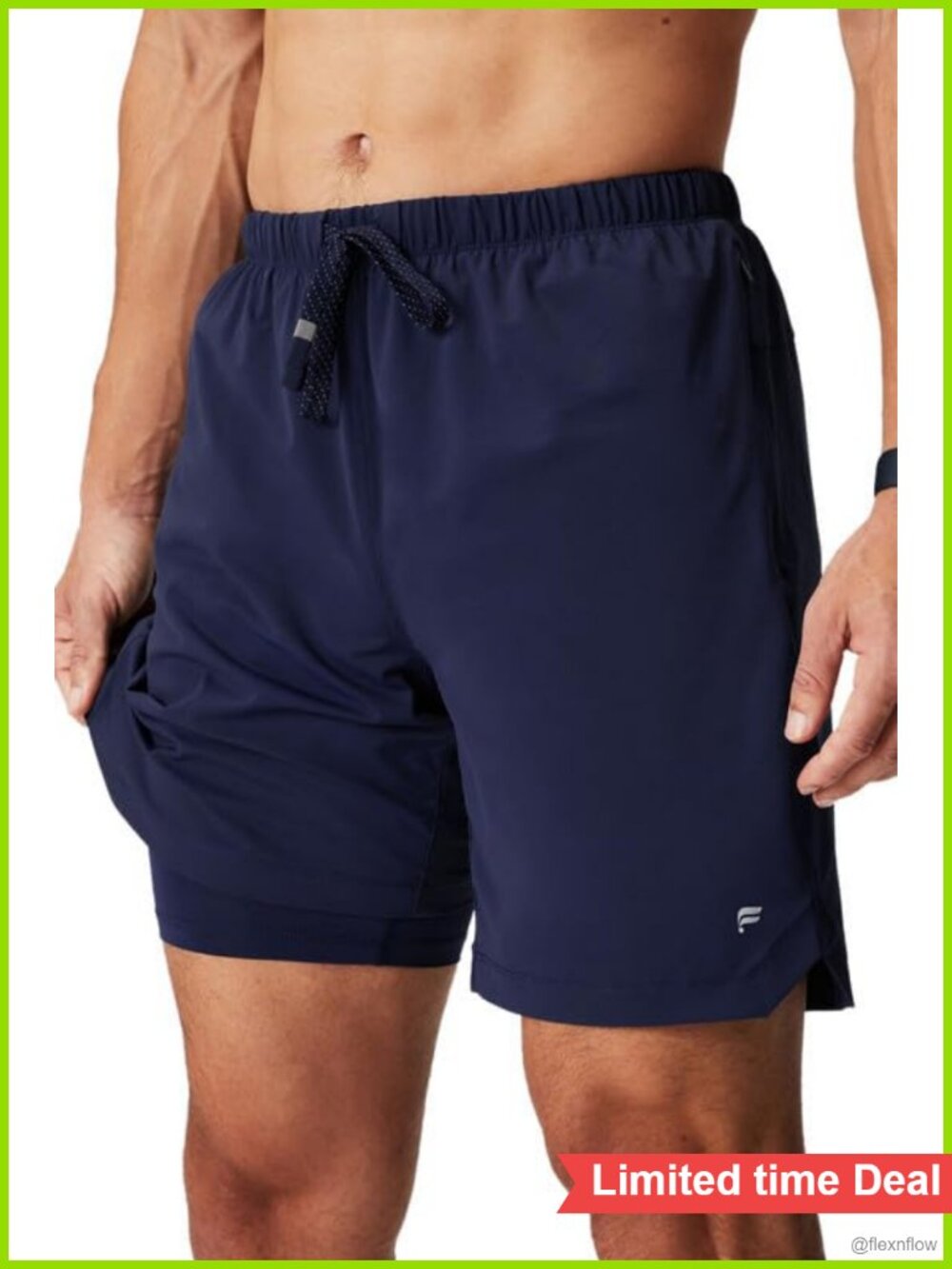 Men's Lined Athletic Training Shorts Quick-Dry Zip Pocket